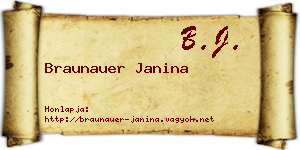 Braunauer Janina névjegykártya